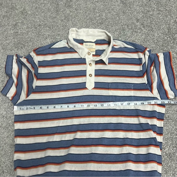 Marine Layer Polo Shirt Men's Larger Re-Spun High Softness Fabric Multi Stripe - Picture 3 of 8